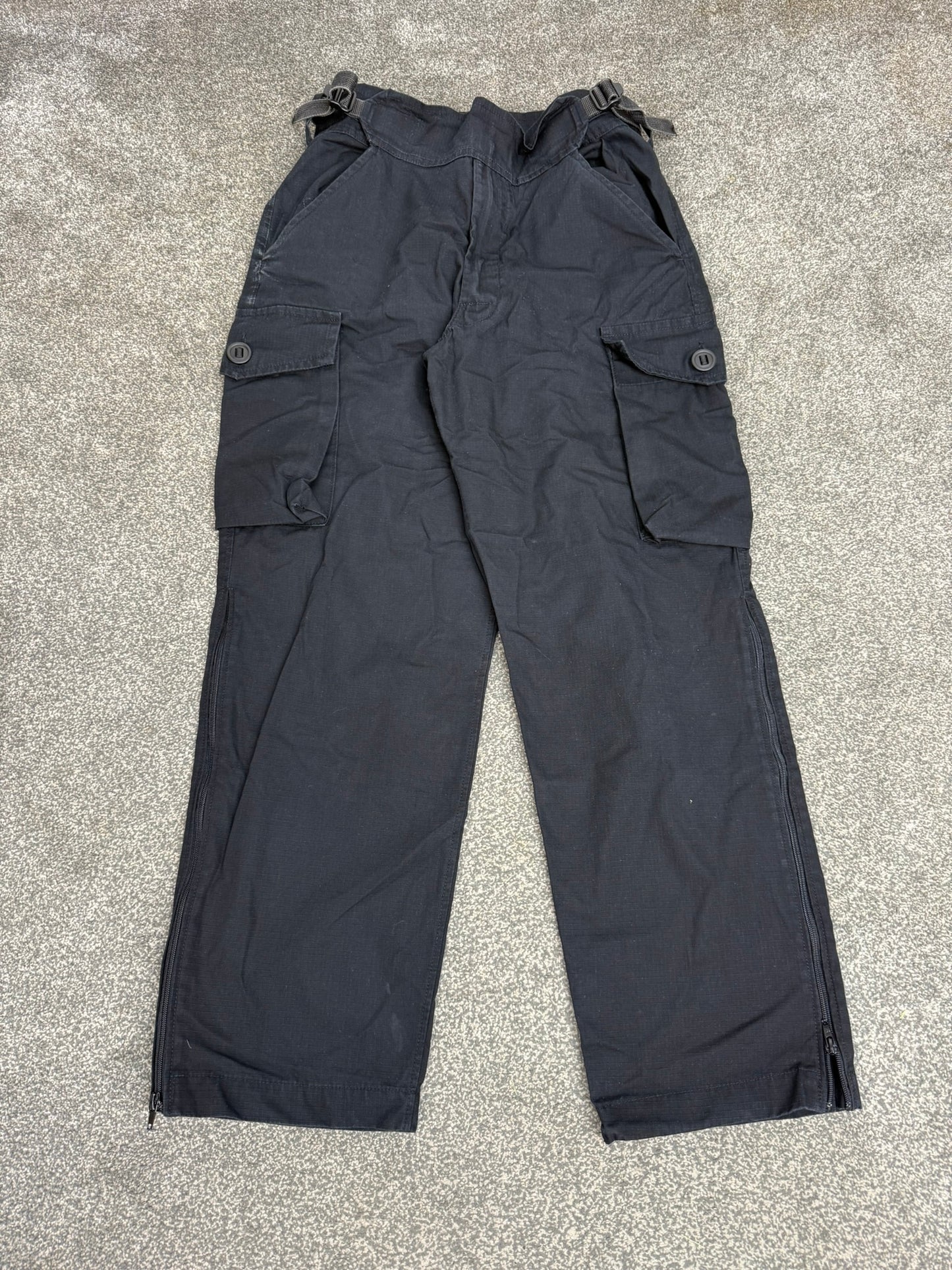 Ex Police Arktis Black Combat Cargo Trousers 32" Waterproof Ripstop Dog Handler
