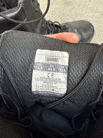 Ex Police Magnum Elite Shield Combat Boots Black Leather UK 10.5 Security Work