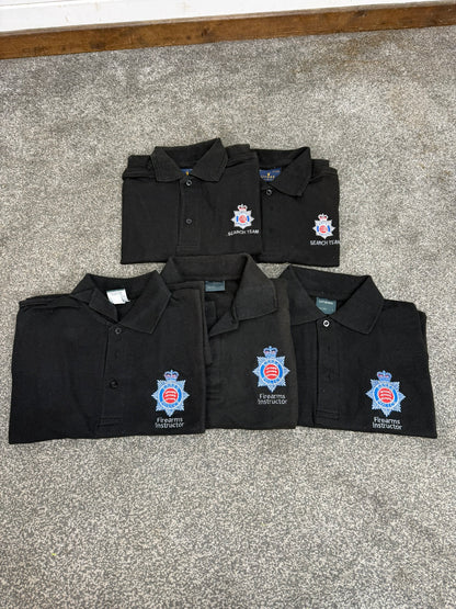 5x Ex Essex Police Firearms Instructor & Search Team Polo Shirts Job Lot
