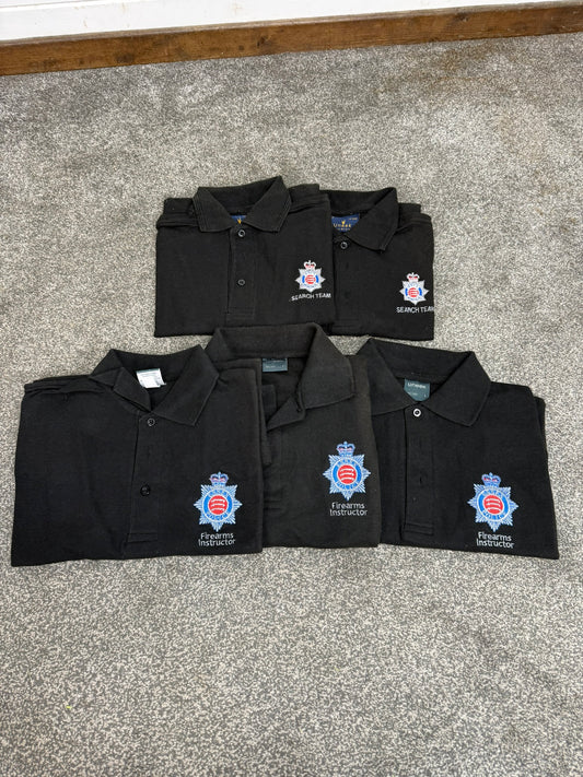 5x Ex Essex Police Firearms Instructor & Search Team Polo Shirts Job Lot