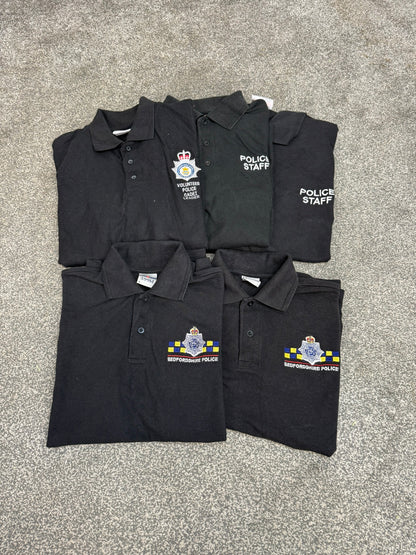 5x Ex Police Embroidered Polo Shirts Job Lot Collector Film TV Uniform