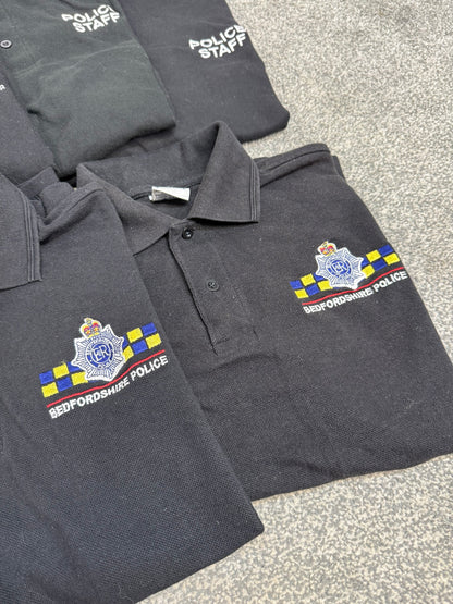 5x Ex Police Embroidered Polo Shirts Job Lot Collector Film TV Uniform