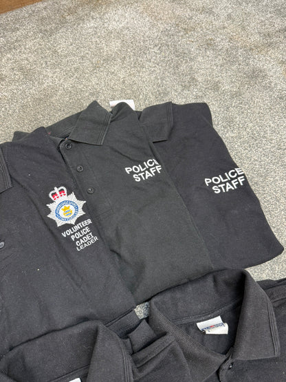 5x Ex Police Embroidered Polo Shirts Job Lot Collector Film TV Uniform