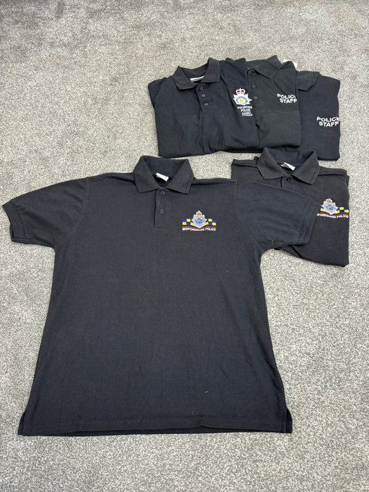 5x Ex Police Embroidered Polo Shirts Job Lot Collector Film TV Uniform