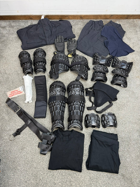 Ex Police Riot Kit Guard Full Set Coveralls Guards Gloves LARGE Job Lot Bundle
