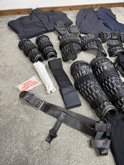Ex Police Riot Kit Guard Full Set Coveralls Guards Gloves LARGE Job Lot Bundle