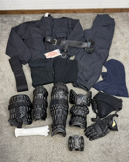 Ex Police Riot Kit Guard Full Set Coveralls Guards Gloves LARGE Job Lot Bundle