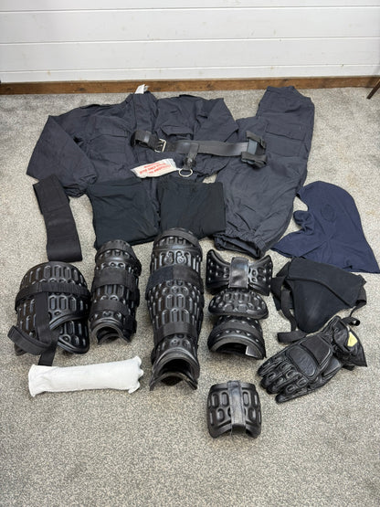 Ex Police Riot Kit Guard Full Set Coveralls Guards Gloves LARGE Job Lot Bundle
