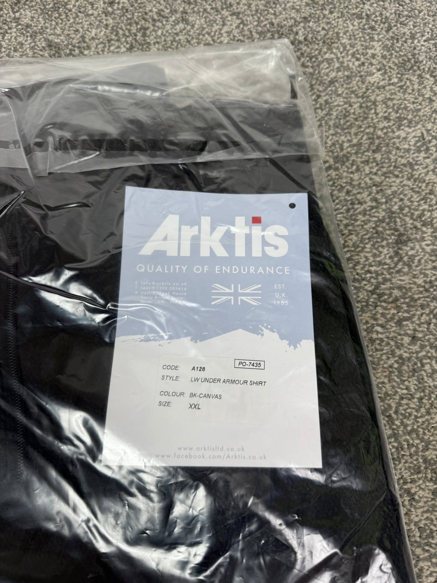 ARKTIS A126 Black Shirt Under Armour XXL UBACS Base Layer - NEW