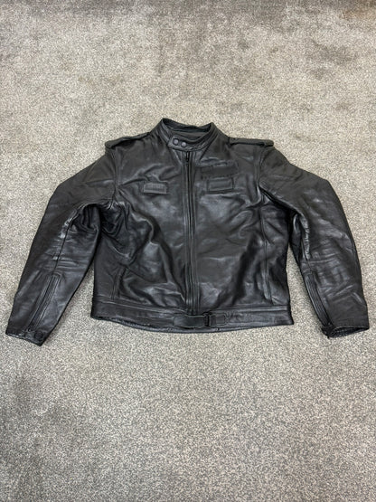 Ex Police Hideout Men's Motorcycle Leather Jacket Motorbike Biker