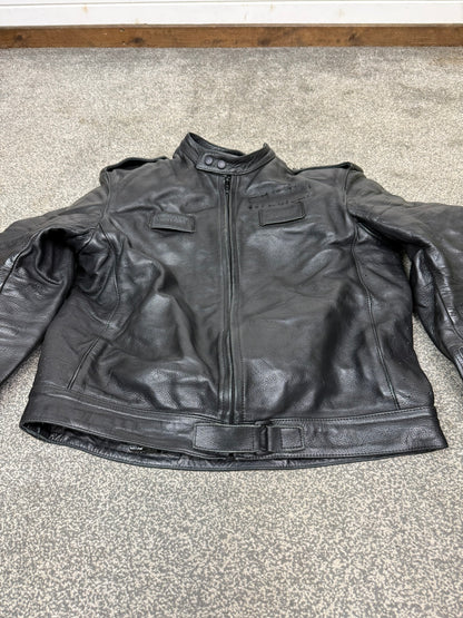 Ex Police Hideout Men's Motorcycle Leather Jacket Motorbike Biker