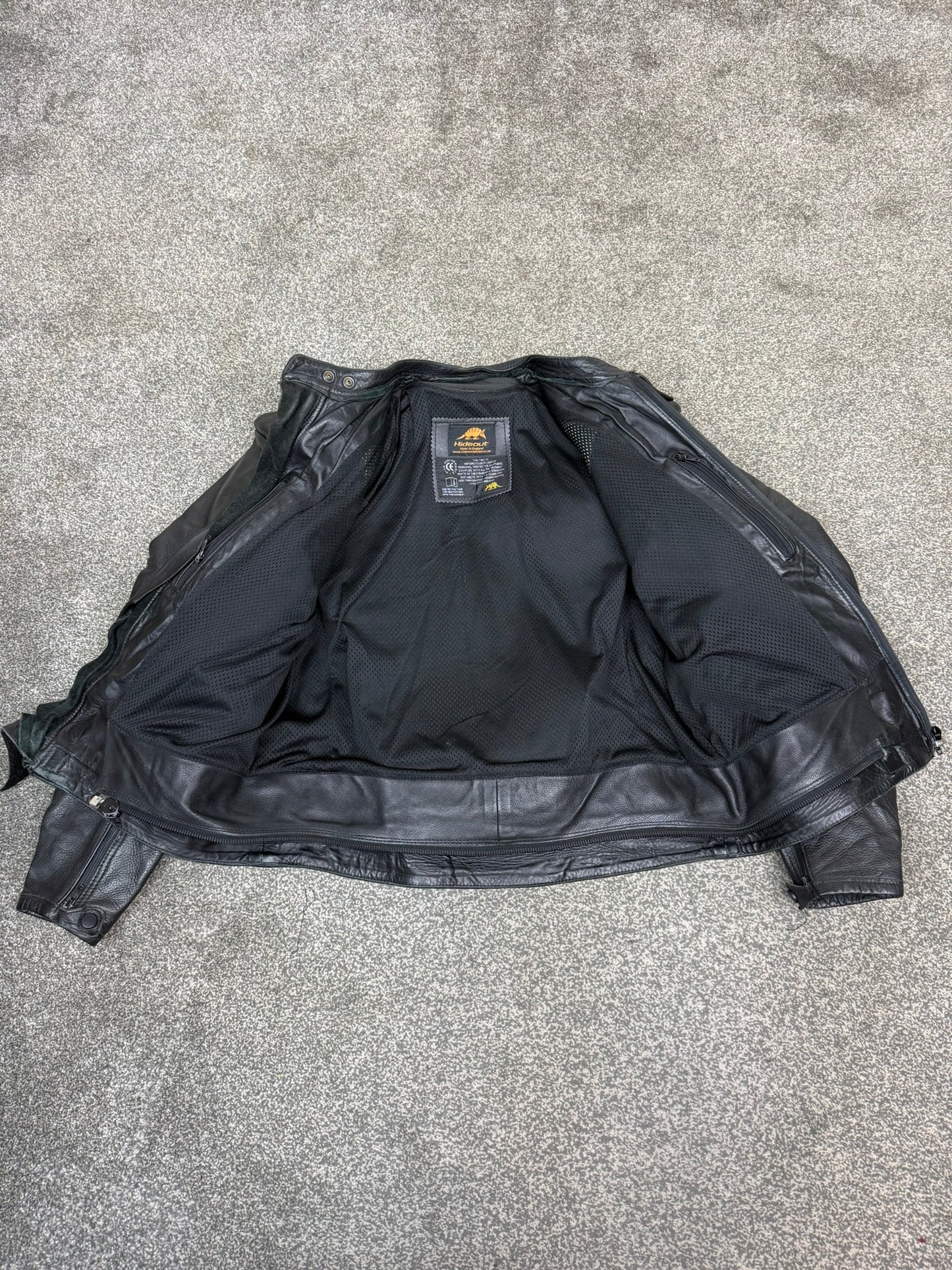 Ex Police Hideout Men's Motorcycle Leather Jacket Motorbike Biker