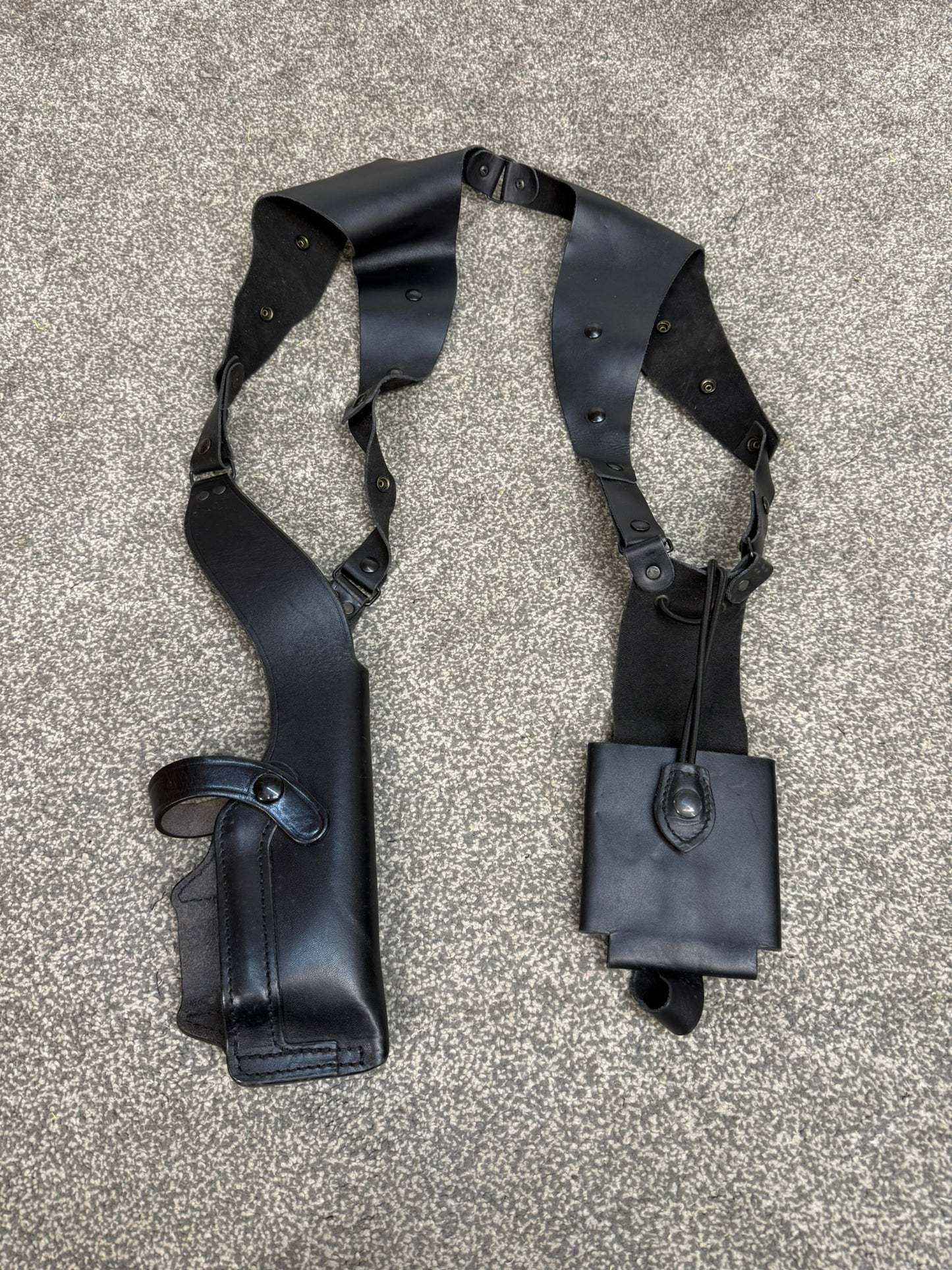 Ex Police Leather Shoulder Holster With Radio Pouch Covert Security