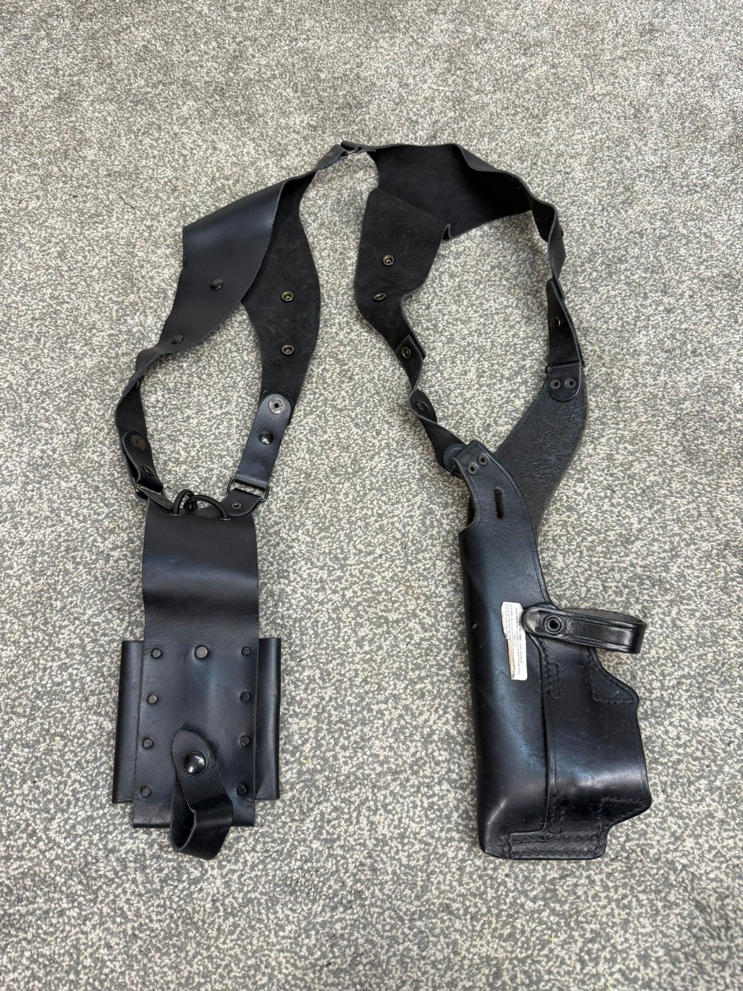 Ex Police Leather Shoulder Holster With Radio Pouch Covert Security