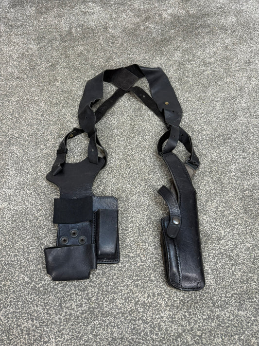 Ex Police PWL Leather Shoulder Holster Glock 17 With Radio & Mag Pouch Covert Security