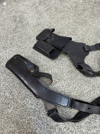 Ex Police PWL Leather Shoulder Holster Glock 17 With Radio & Mag Pouch Covert Security