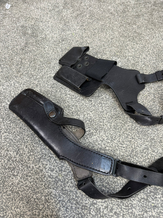 Ex Police PWL Leather Shoulder Holster Glock 17 With Radio & Mag Pouch Covert Security