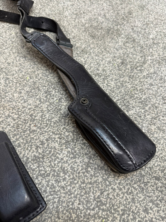 Ex Police PWL Leather Shoulder Holster Glock 17 With Radio & Mag Pouch Covert Security G2