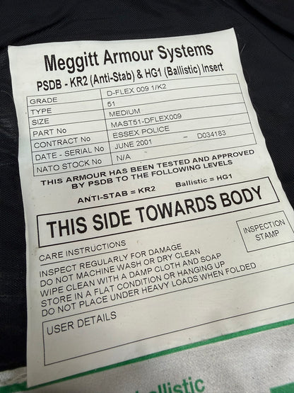 Ex Police Meggitt Female Body Armour Vest & Bag Anti Stab & Ballistic HG1A / KR2 Security