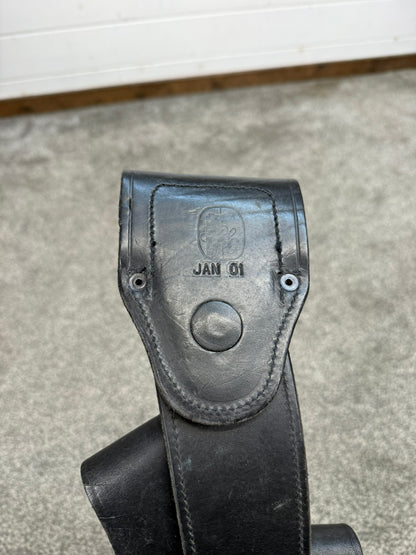 Ex Police Leather Double Mag Pouch Drop Leg Belt Attachment