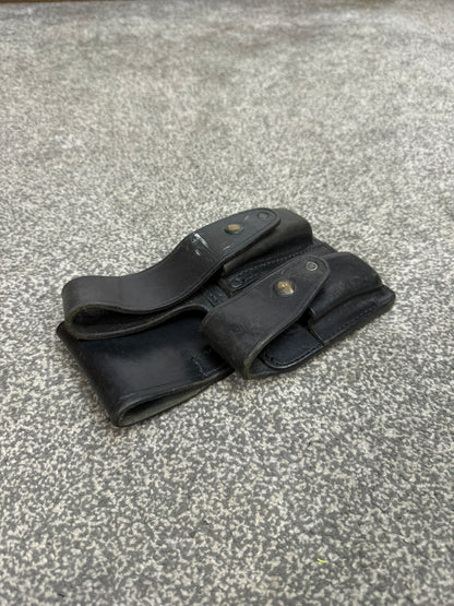 Ex Police Leather MP5 Double Mag Belt Pouch Airsoft Display