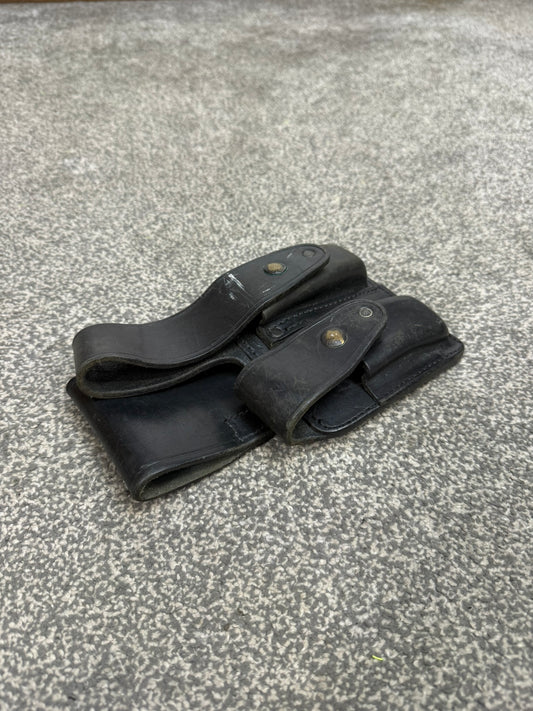 Ex Police Leather MP5 Double Mag Belt Pouch Airsoft Display