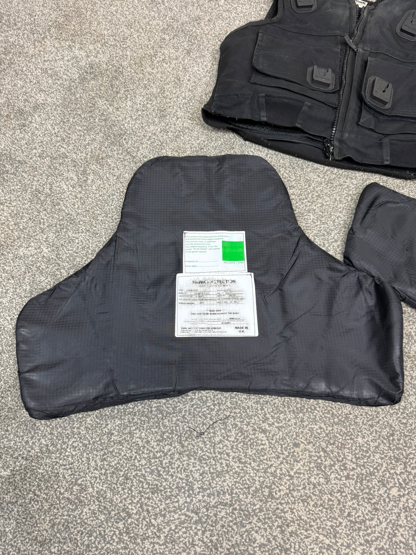 Ex Police Black Hawk Body Armour Vest & Bag Anti Stab & Ballistic HG1A & KR1 Security - MEDIUM