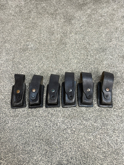 6x Ex Police Leather MP5 Mag Pouch Belt Pouch JOB LOT Airsoft Display