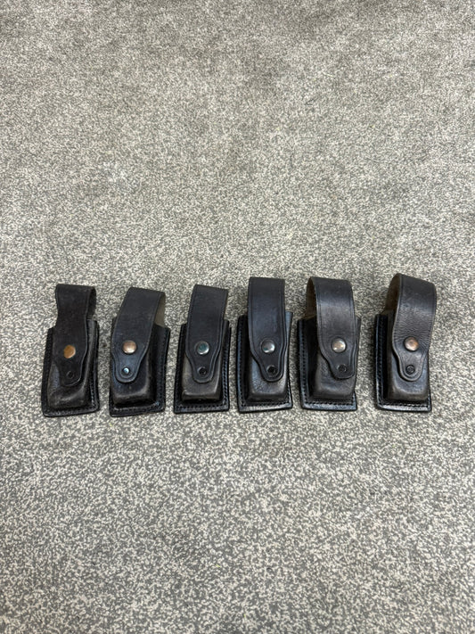 6x Ex Police Leather MP5 Mag Pouch Belt Pouch JOB LOT Airsoft Display