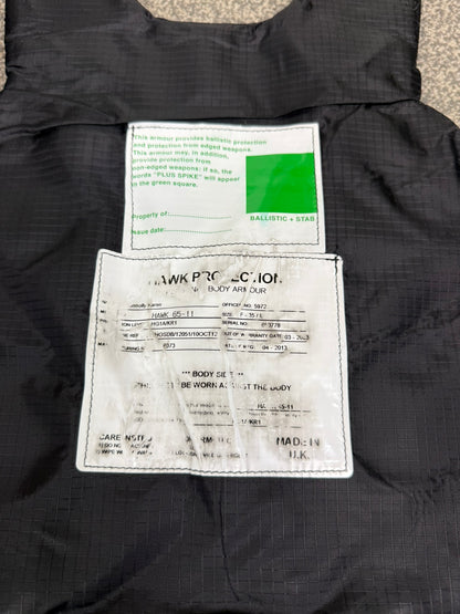 Ex Police Black Hawk Body Armour Vest & Bag Anti Stab & Ballistic HG1A & KR1 Security - MEDIUM