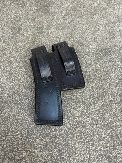 Ex Police H&K MP5 Double Mag Leather Belt Pouch Airsoft Display