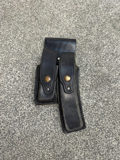Ex Police H&K MP5 Double Mag Leather Belt Pouch Airsoft Display