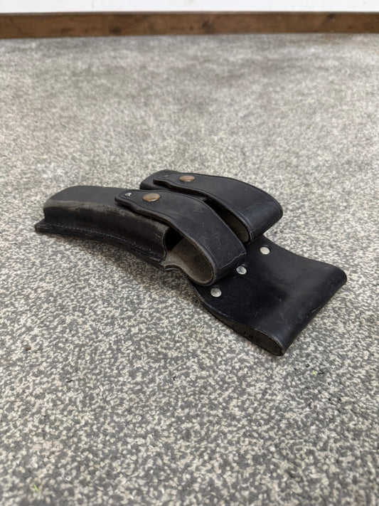 Ex Police H&K MP5 Double Mag Leather Belt Pouch Airsoft Display