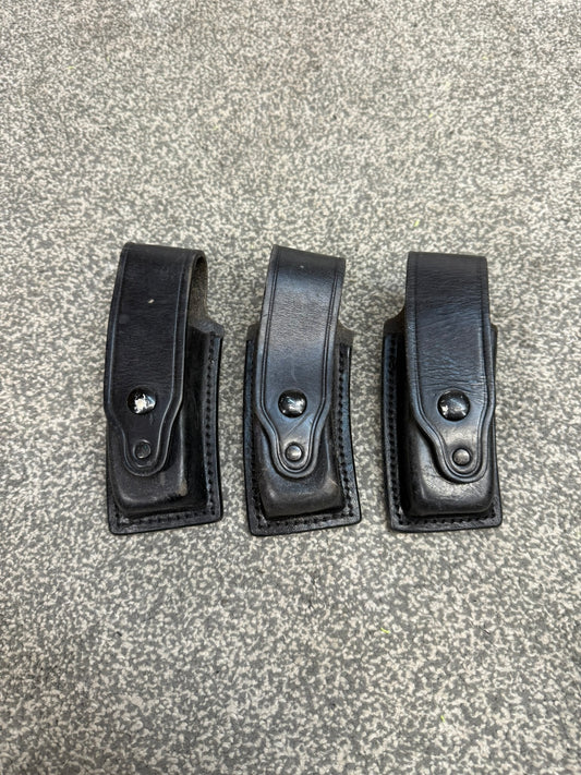 3x Ex Police Leather MP5 Mag Pouch Belt Pouch JOB LOT Airsoft Display