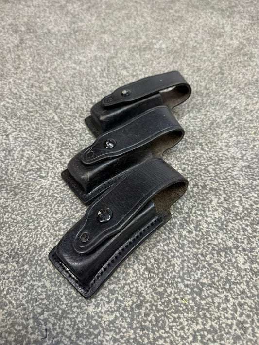 3x Ex Police Leather MP5 Mag Pouch Belt Pouch JOB LOT Airsoft Display