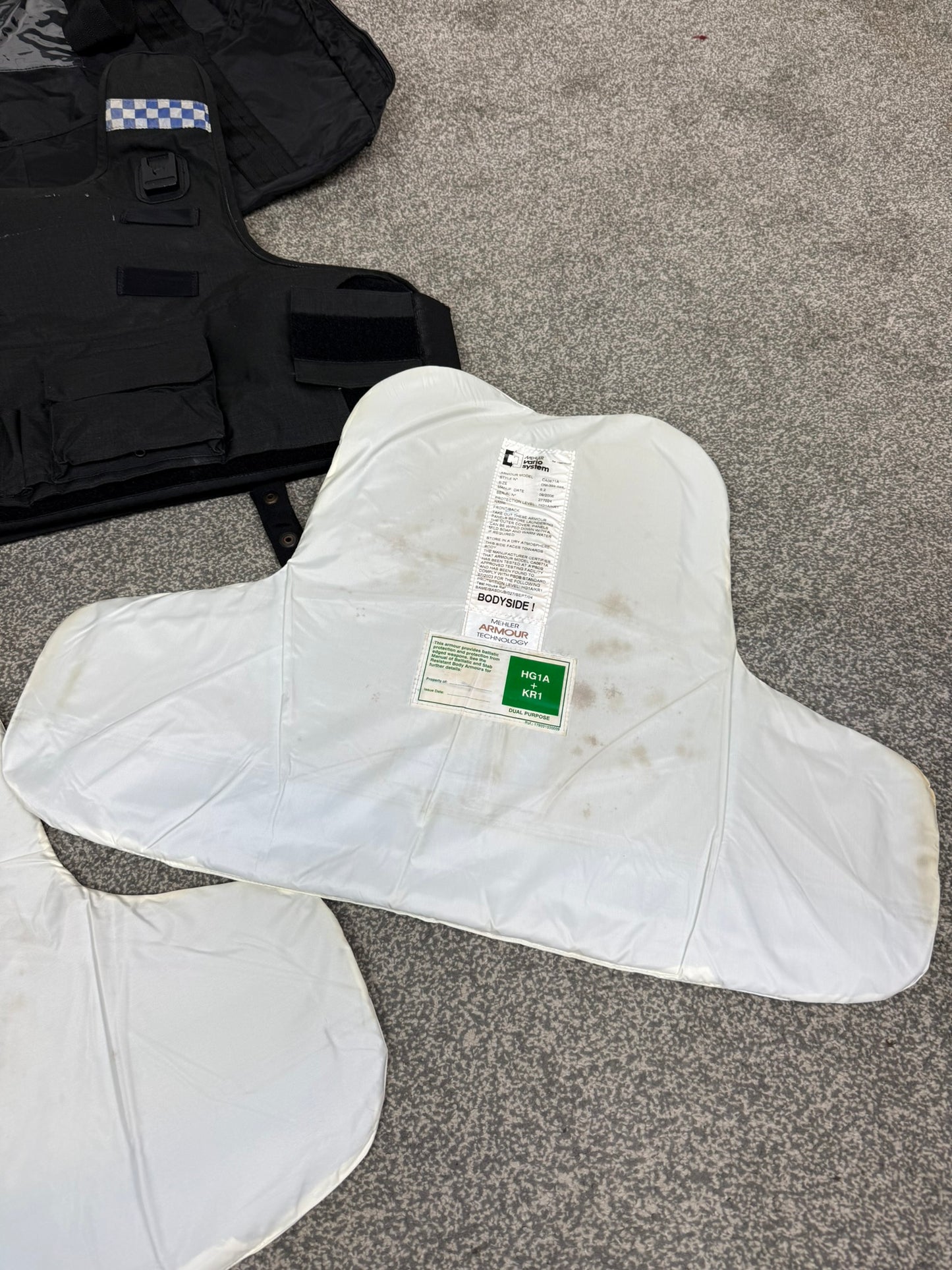Ex Police Mehler Body Armour Vest & Bag Anti Stab & Ballistic HG1A & KR1 - XL