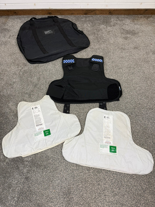 Ex Police Mehler Body Armour Vest & Bag Anti Stab & Ballistic HG1A & KR1 Security - LARGE
