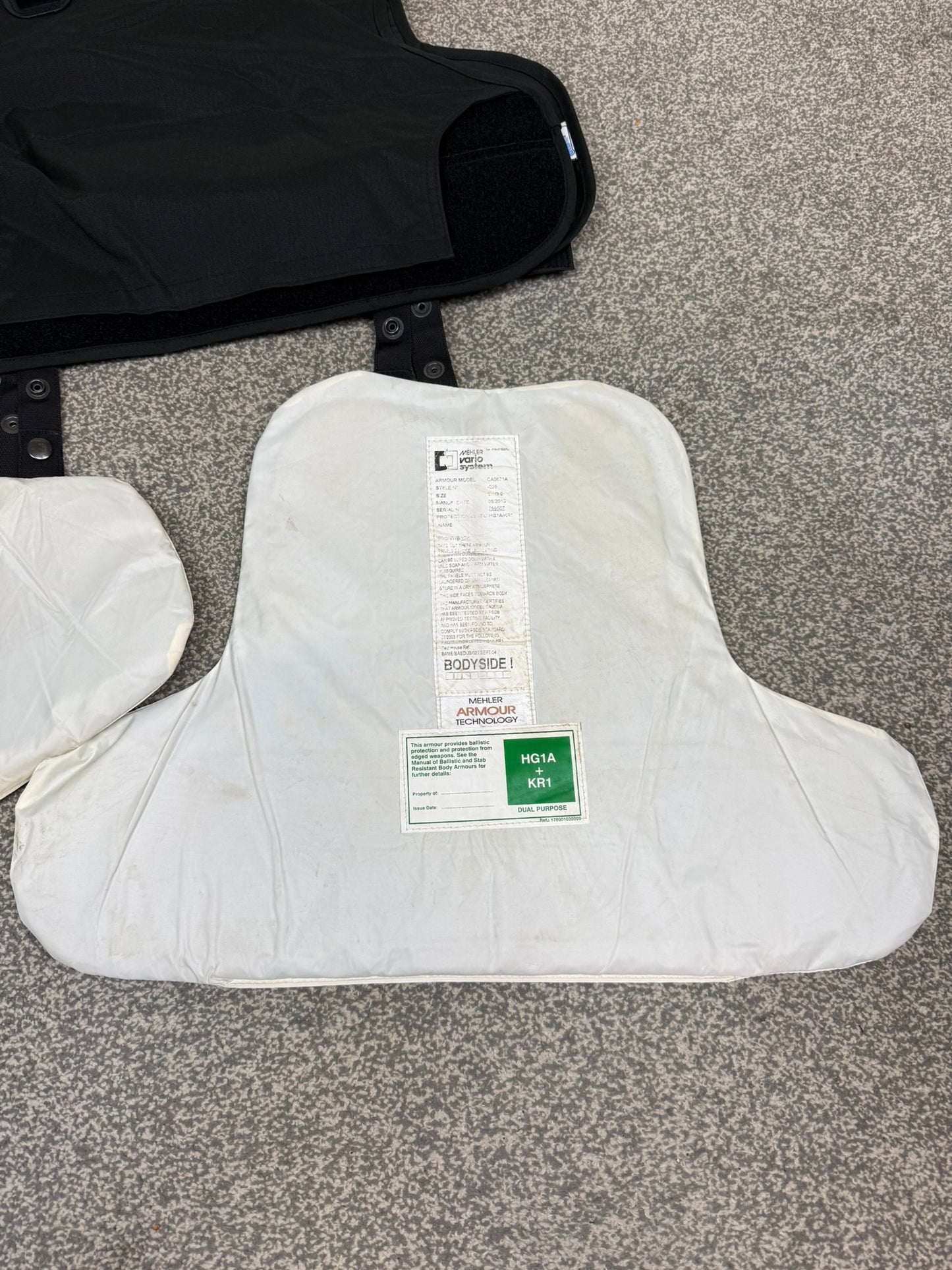 Ex Police Mehler Body Armour Vest & Bag Anti Stab & Ballistic HG1A & KR1 Security - LARGE