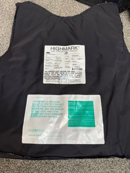 Ex Police Highmark Body Armour Vest Anti Stab & Ballistic HG1A & KR1 XL Security Film