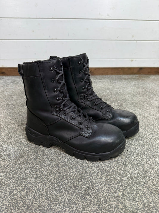 Ex Police Magnum Shield ST Combat Boots Black Leather UK 8 Security Work