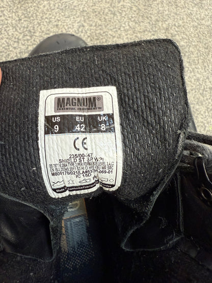 Ex Police Magnum Shield ST Combat Boots Black Leather UK 8 Security Work