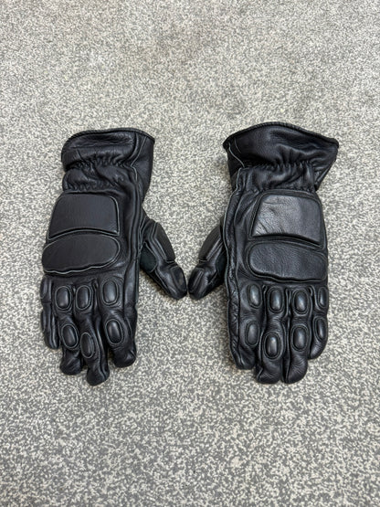 Ex Police MLA Defender Leather Riot Gloves Size 10 Motorcycle Biker Paintball Airsoft Security