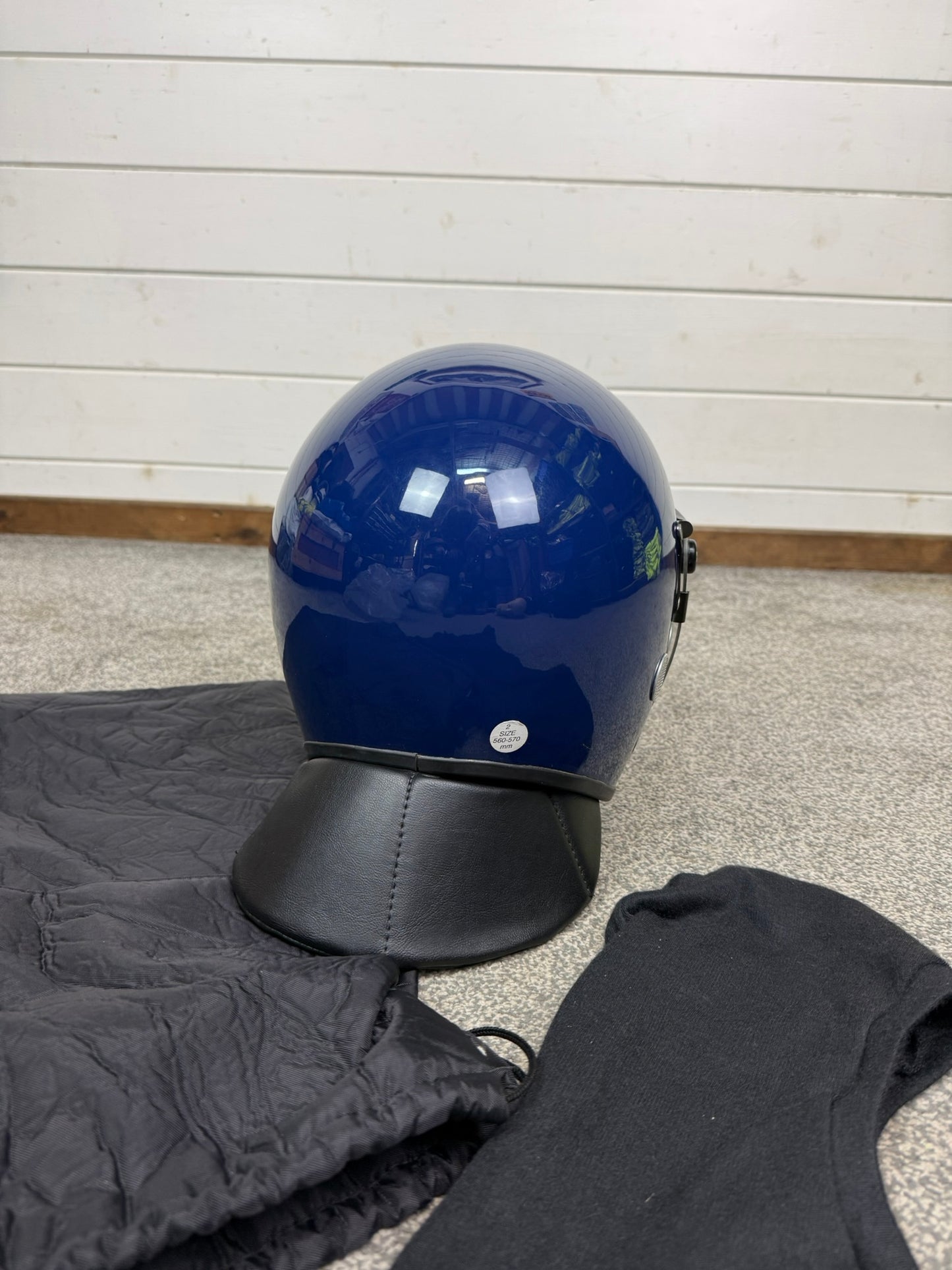 Ex Police Riot Helmet 56-57cm Fleece Bag & Hood Genuine Airsoft Display
