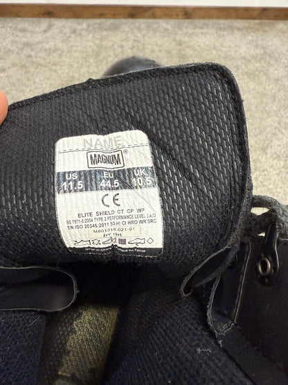 Ex Police Magnum Elite Shield Combat Boots Black Leather UK 10.5 Security Work
