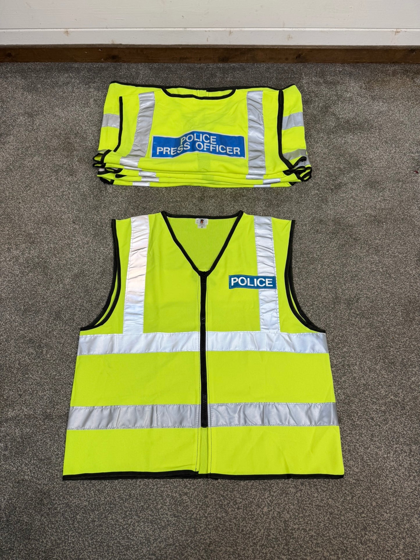 Ex Police Hi Vis Vests x7 JOB LOT Collector Display Film / TV Uniform