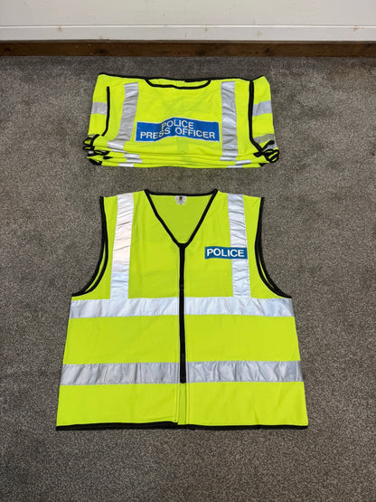 Ex Police Hi Vis Vests x7 JOB LOT Collector Display Film / TV Uniform