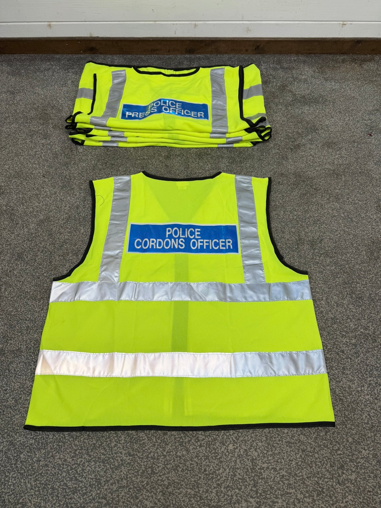 Ex Police Hi Vis Vests x7 JOB LOT Collector Display Film / TV Uniform