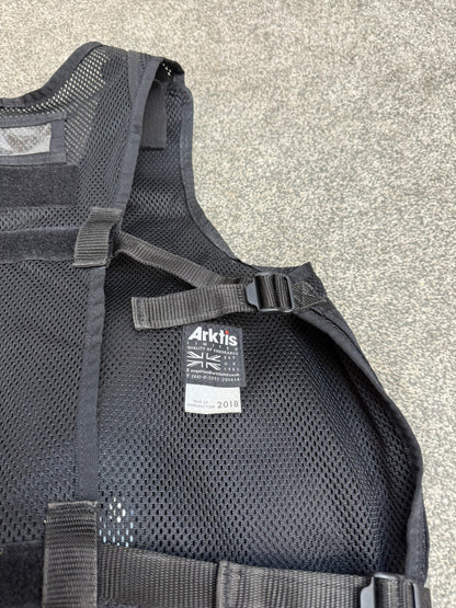 Ex Police Black Arktis Tactical Utility Vest & Pouches Security Airsoft - X Small