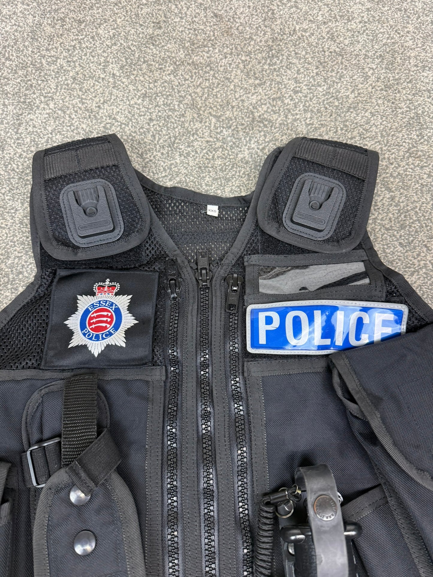Ex Essex Police Black Arktis Tactical Utility Vest & Pouches Security Airsoft - XX Small