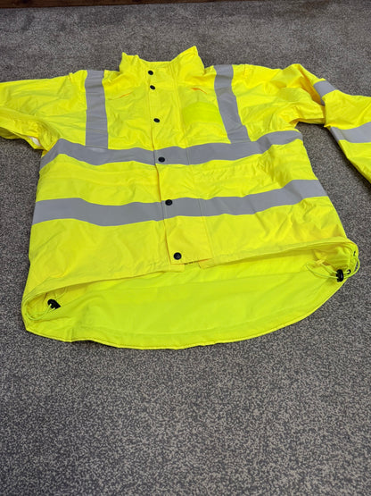 Ex Police Hi Vis Cycle Jacket Cycling Waterproof Scooped Back Security Model 597